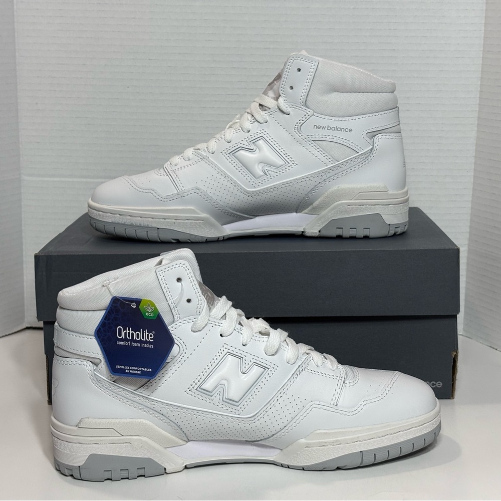 New Balance 650 Leather Shoes Men’s High top sneakers BB650RWW size 8.5 9 10.5 - Picture 2 of 9
